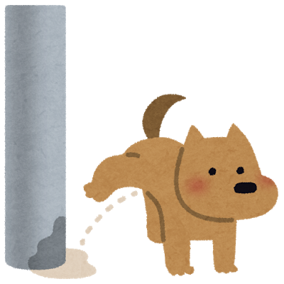 尿をしている犬