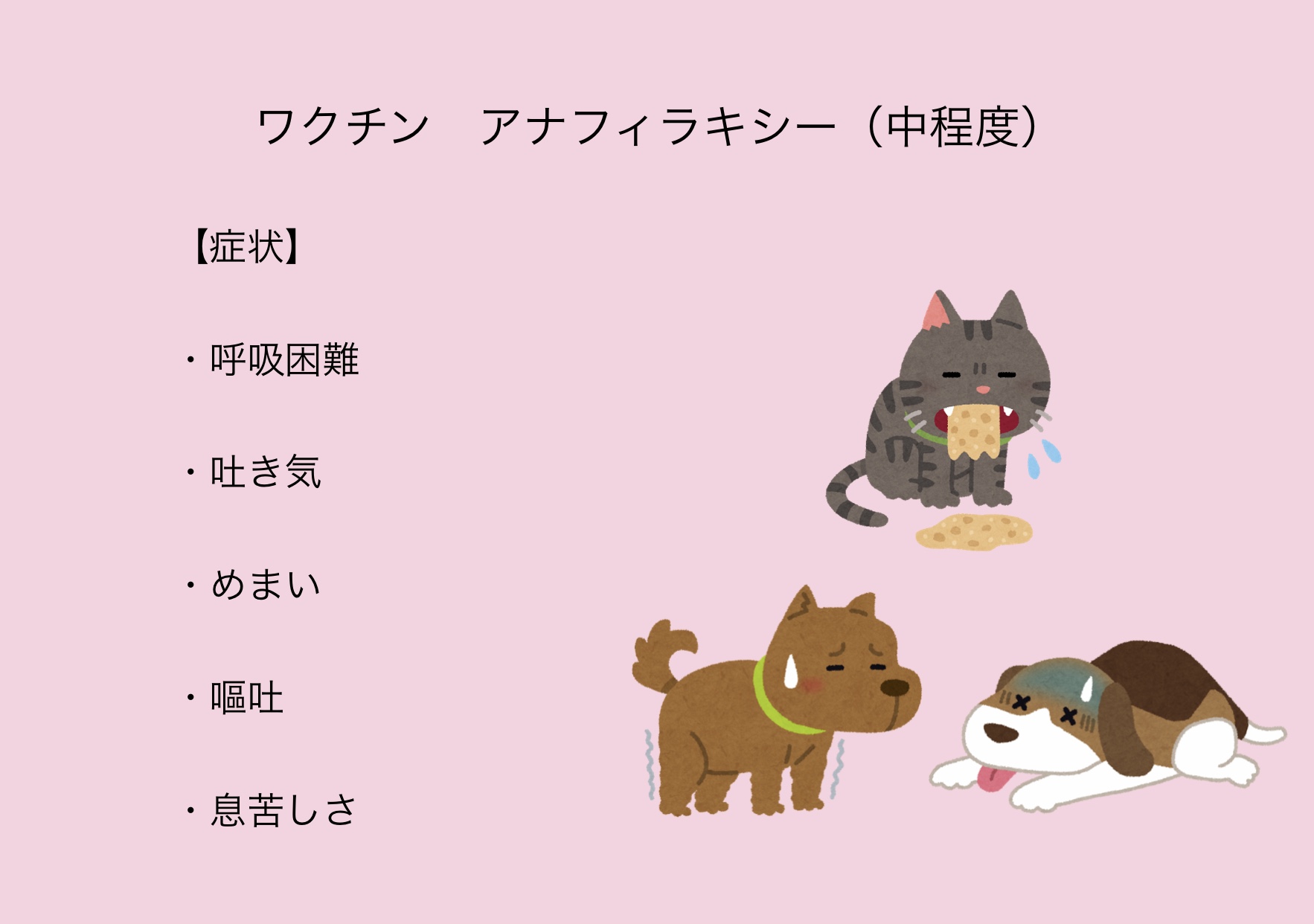 中程度のワクチンアレルギーの症状