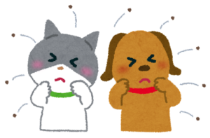 ノミがいる犬と猫のイラスト
