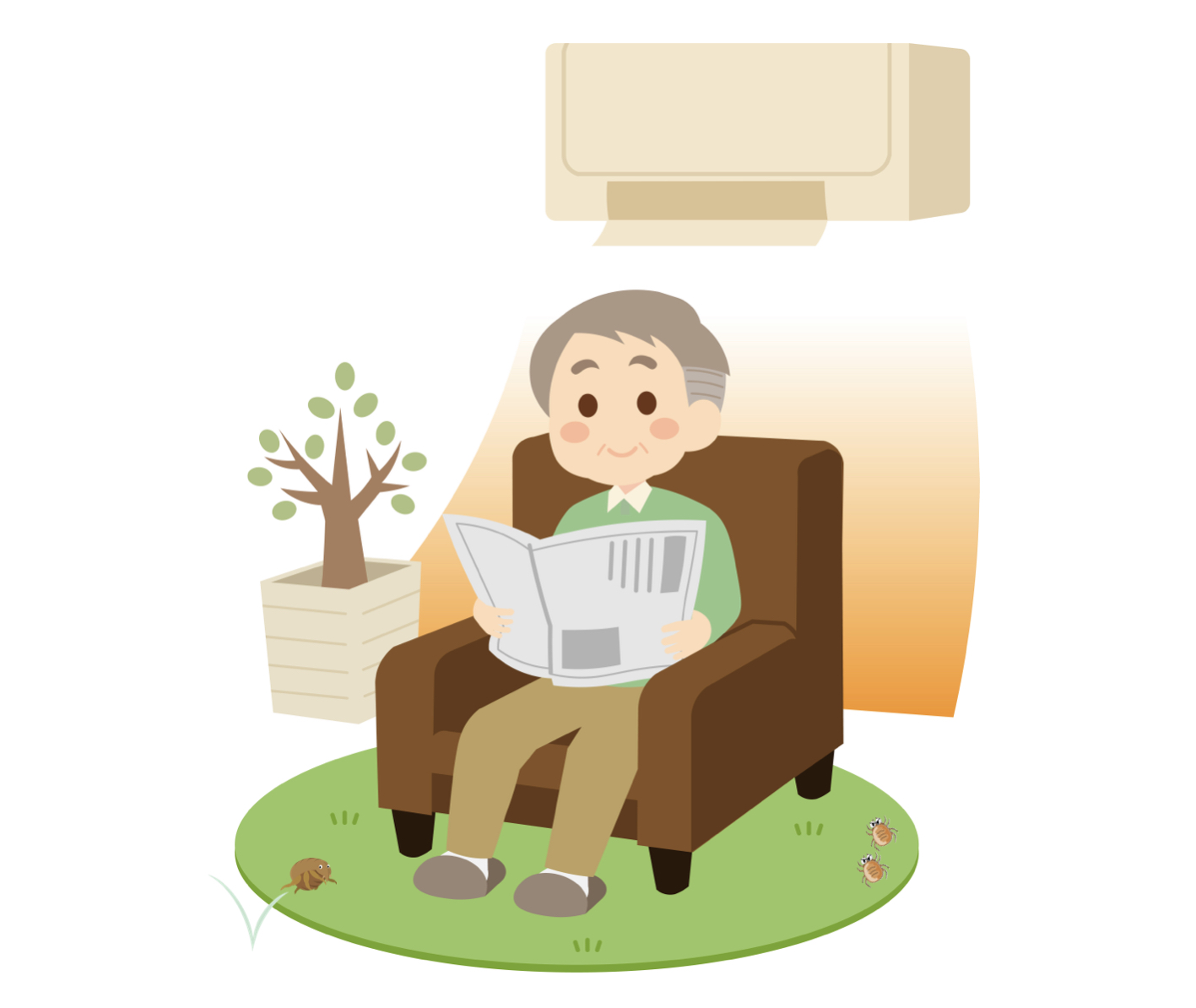 くつろいでいるおじいちゃん