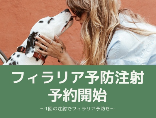フィラリア予防注射予約開始