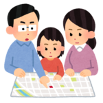 ハザードマップを見ている人