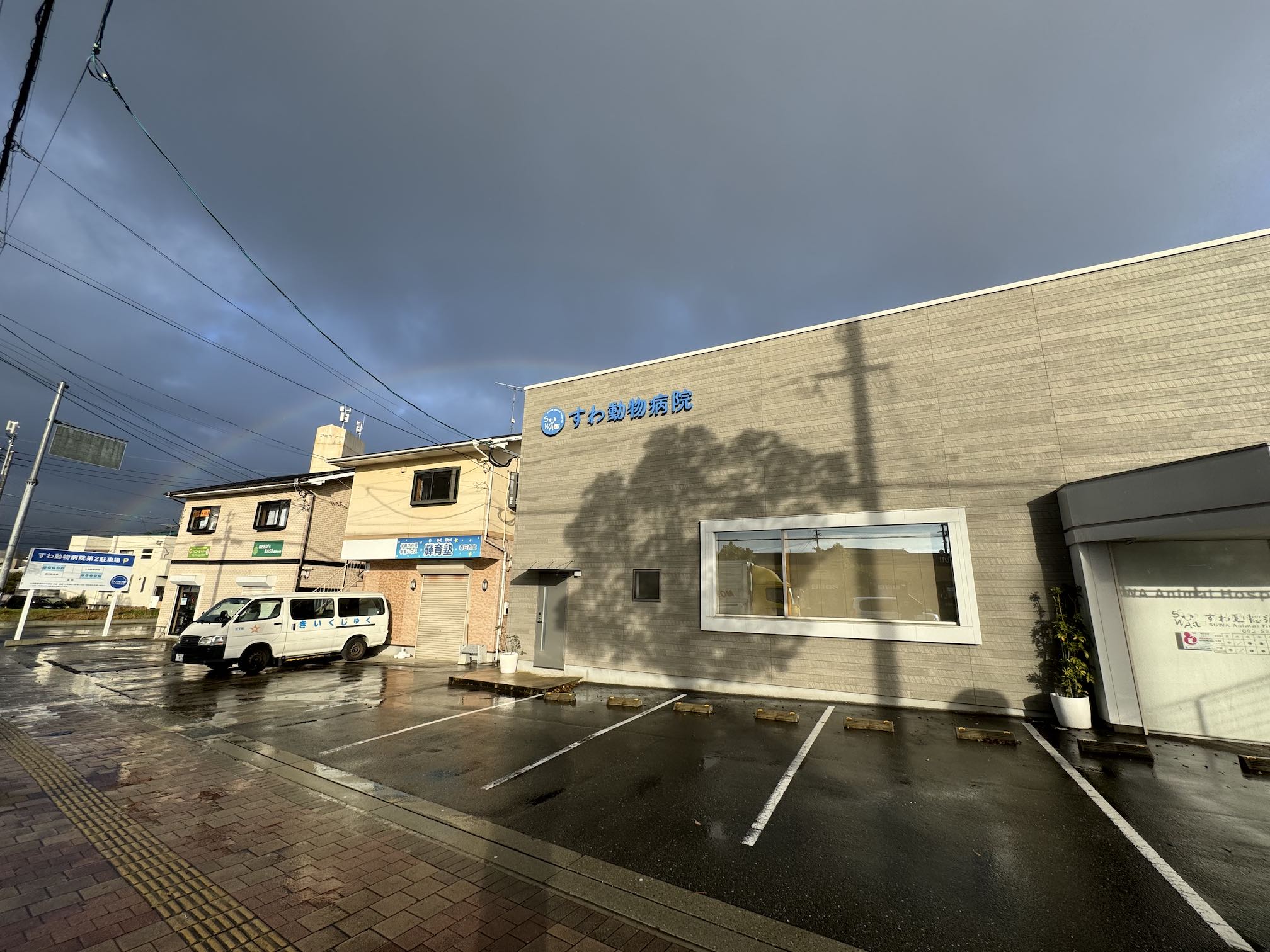 雨上がりのすわ動物病院